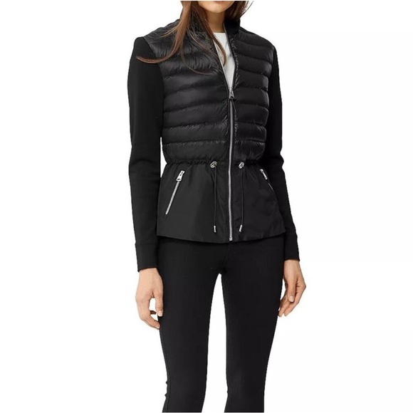 EUC MACKAGE Joyce-Z Coat Down Hybrid Water Resistant Puffer Coat Jacket in Black - Picture 1 of 9